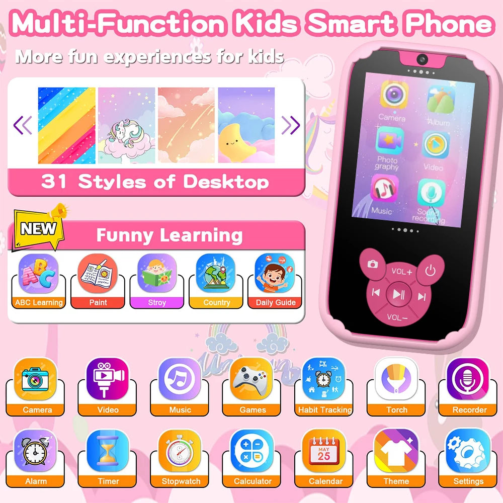 Smart Kid's Fun Phone with Dual Cameras
